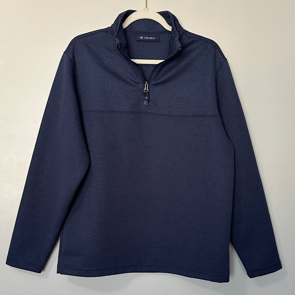 Daniel Cremieux Men's Navy Blue Quarter Zip Pullover Medium